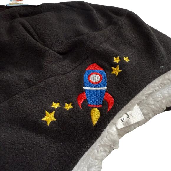 SimpliKids Fleece Sherpa Lined Rocket Kids Winter Hat & Mittens Set 5-7 Years - Picture 3 of 9